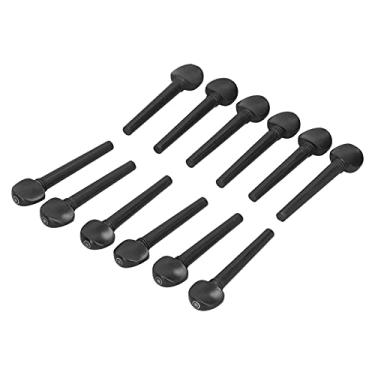 Imagem de 12pcs Ebony Peg 8,7 centímetros Tuning madeira acessórios de substituição com Fisheye para violino Oud Fiddle