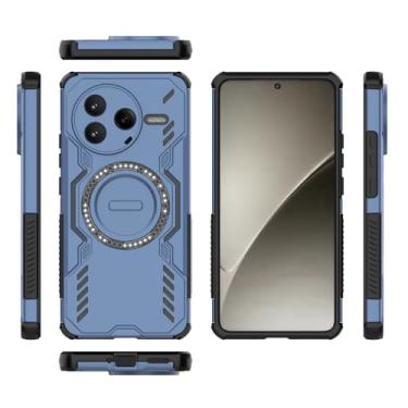 Imagem de Elubugod Capa compatível com Xiaomi Redmi K80, compatível com MagSafe, compatível com Xiaomi Poco F7 Pro 5G 24117RK2CG Dissipação Cool Anti-queda capas de celular azul