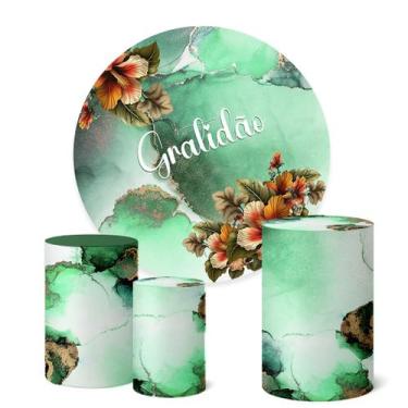 Imagem de Trio Capas Cilindro + Painel Redondo 1,50m Gratidão - Fadrix, K1GRA000