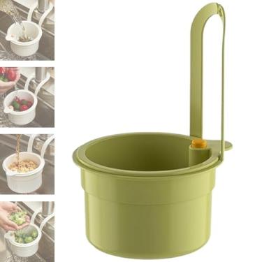 Imagem de Cesta de filtro de pia, coletor de alimentos para pia, cesta de filtro de pia de cozinha suspensa, suporte de armazenamento de prateleira de ralo de frutas e vegetais, itens essenciais de cozinha