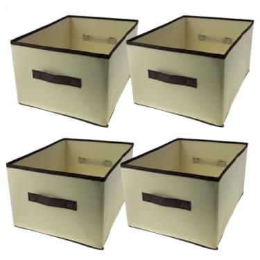 Imagem de Caixa Organizadora TNT Roupas Toalhas Lençóis Brinquedos Dobrável 40x28cm (4)