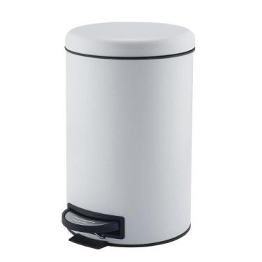 Imagem de Lixeira Redonda com Pedal Branca Mollie 12 litros
