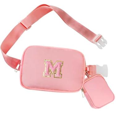 Imagem de GhvyenntteS Presentes de aniversário para meninas de 4, 5, 6, 7, 8, 9, 10, 11, 12, 13, 14, 15 anos, pochete com inicial, bolsa de cinto para meninas, adolescentes, filha, irmã, material moderno