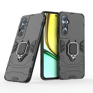 Imagem de Capa Protetora Magnética Anti-quedas para OPPO Realme C65 4G, Suporte Giratório + Proteção Militar (Preto)