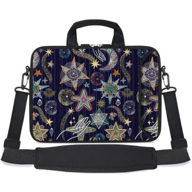 Imagem de RICHEN Bolsa de ombro para laptop de 17 polegadas com alça para notebook de 15,6/16/17/17,3/17,3/17,5 polegadas (estrelas, 16-17,3 polegadas)