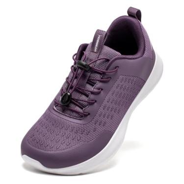 Imagem de HOBIBEAR Tênis unissex descalço, bico largo, trilha, tênis de corrida, feminino, masculino, moderno, tênis de caminhada, Roxa, 6 Wide Women/5 Wide Men