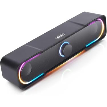 Imagem de Caixa de Som Gamer RGB 6W RMS Soundbar Compacta e Potente para PC, TV e Notebook USB + P2, Controle de Volume e Iluminação LED Multicolor Plug & Play