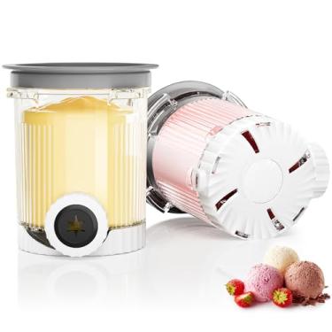Imagem de Pints e tampas de redemoinho de creme para máquina de sorvete Ninja Swirl série NC700, recipiente de reposição para Ninja Creami, livre de BPA e lavável na lava-louças (2 cinza, 2 unidades)