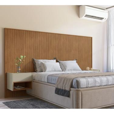 Imagem de Cabeceira Florença Casal/Queen Cedro/Linho - Casa D Móveis