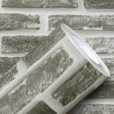 Imagem de Papel De Parede Adesivo Lavável Tijolo Aparente Cinza Escuro Rústico Tijolinho a Vista