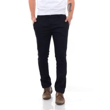 Imagem de Calça Masculina  Sarja Social Plus Size Preta Branca Homem - Black Jea