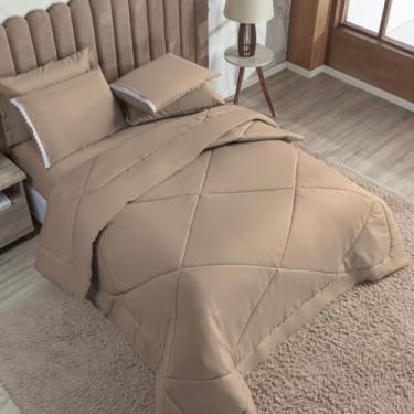 Imagem de Kit Edredom Casal Queen 3 Peças Dupla Face com Fronha Macia para Cama e Quarto (Avela,Edredom+02 Fronhas)