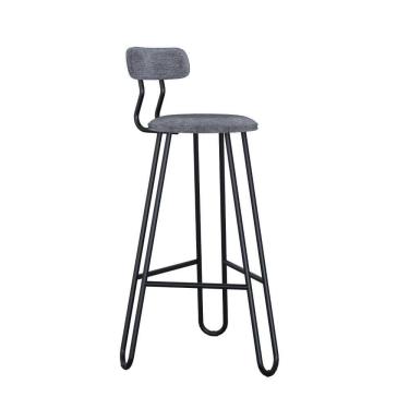 Imagem de Conjunto 4 Banquetas Alta Ginger Com Encosto Névoa Prata City