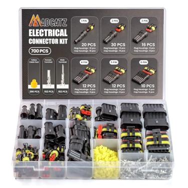 Imagem de 700 peças MADCATZ Automotive 1/2/3/4/5/6 pinos plugue conector elétrico terminais macho e fêmea conectores de fio à prova d'água kit de plugue conector de fio elétrico, conjunto 50 1-6 maneiras
