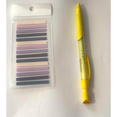 Imagem de Marcadores Adesivos Translúcidos – 300 Folhas | Coleção Lavanda Cósmica – 5 Cores Suaves em 15 Tiras | Tiras 4,5cm | Cartela 10x5,5cm
