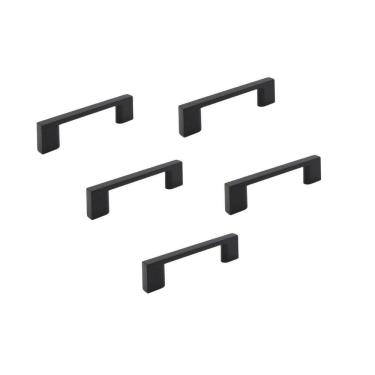 Imagem de Kit 5 Puxador Preto Fosco Il 950 Italy Line Metal 64Mm