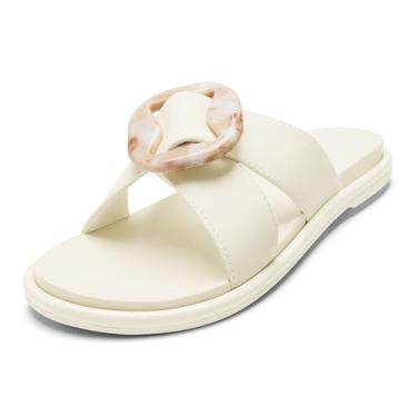 Imagem de OLUKAI Sandália rasteira feminina La'i Slide, Areia branca/areia branca, 37