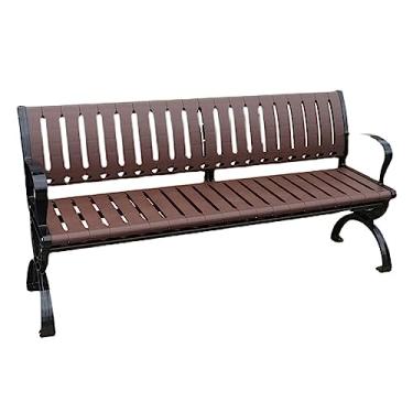 Imagem de ZzleoyuUUs-12 Banco de jardim ao ar livre, banco de parque ao ar livre, cadeira de metal para encosto, adequado para terraço, varanda, piscina, pátio, banco (150 x 40 x 72 cm)