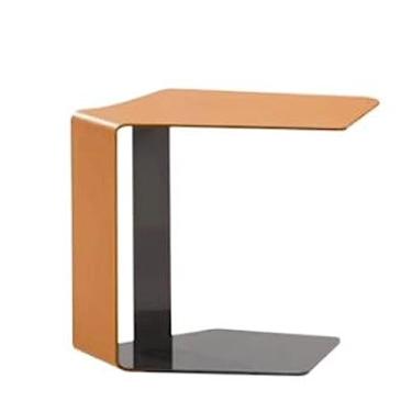 Imagem de Mesa de chá moderna, mesa lateral pequena para espaços pequenos, mesa de canto de metal de 2 andares, mesa lateral de sofá, mesa de centro, totalmente montada, para casa, sala de estar, quarto, mesa