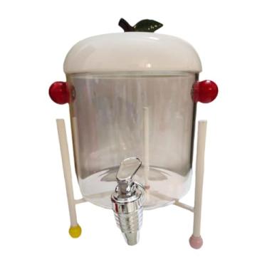 Imagem de Ioensy Recipiente para bebidas Chaleira fria com Bule de limonada e frutas 2,5L Dispensador de bebidas de vidro Jarra de e água para geladeira, C