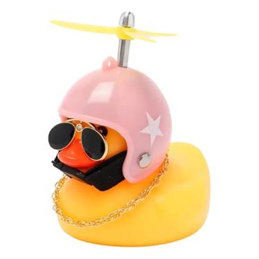 Imagem de Patinho Pato De Borracha Estiloso Com Led Para Decoração De Motos Carros Bicicletas E Divertir Seu Dia FONSES (Rosa)