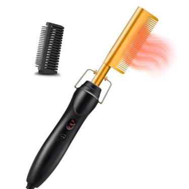 Imagem de Pente Quente Alisador e Modelador, 48W, 4 Temperaturas, Bivolt, Cor Preto, Potente, 2 em 1, Alisa e Modela