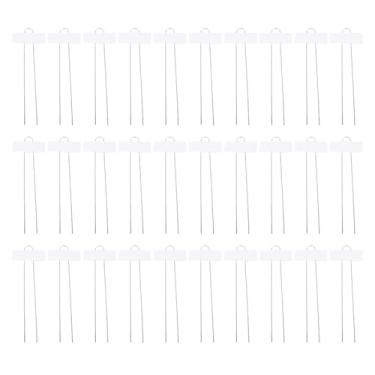 Imagem de Haofy 30 PCs Criados a Partir de Robustos Galvanizados de Aço de Aço de Metal Tag de 10,6 Polegadas para Mudas Flores Com Uma Caneta Reutilizável Tags de Berçário para Vegetais Altura (WHITE)
