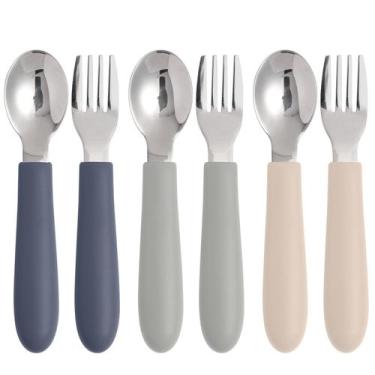 Imagem de Utensílios infantis Eascrozn, pacote com 6, conjunto de talheres infan