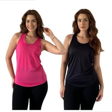 Imagem de Kit 2 Regatas Femininas Dryfit Basica Academia - LaBela, Variadas, 34 