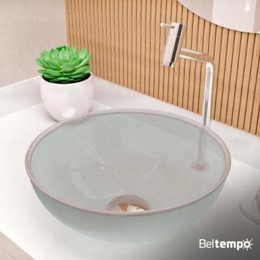 Imagem de Cuba Pia de Apoio Sobrepor Vidro Redonda 29cm Banheiro Lavabo Beltempo