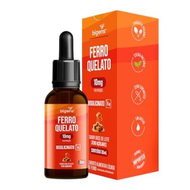 Imagem de Ferro Quelato Bisglicinato 10mg, Sabor Doce de Leite, 30ml, Bigens
