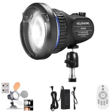 Imagem de WELLMAKING 40W Ca/Cc 5600K Luz Do Dia Balanceada Tela Lcd Cri97+ Contínua Portátil, Lente Fresnel, Portas De Corda, Montagem Bowens, Regulável E Silenciosa Para Gravação Vídeo, Casamento, Filmagem A