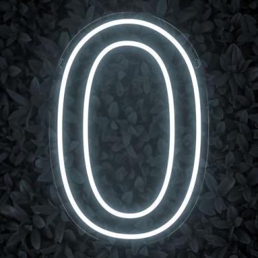 Imagem de Painel Led Neon Número Luminoso 0 Zero 60cm Decoração Festa - letreiro