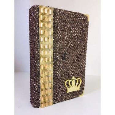 Imagem de Bíblia Sagrada Luxo Glitter com Harpa - Biblia Sagrada, Marrom Pedras