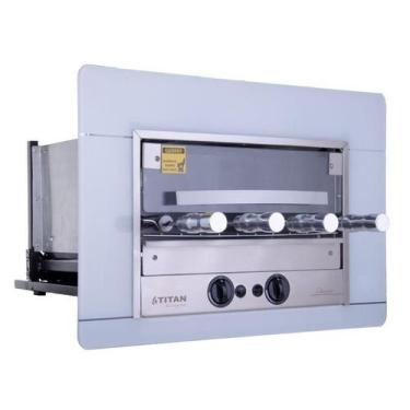 Imagem de Churrasqueira a Gás de Embutir 4 Espetos Branca TGB-04 Titan, 110V, GL