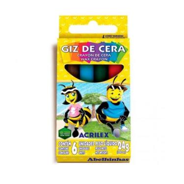 Imagem de Kit com 36 Giz de Cera 06 Cores Acrilex