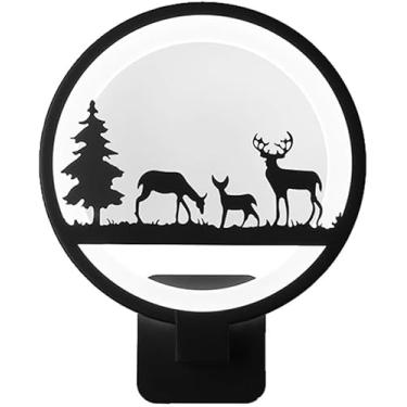 Imagem de Luz De Parede Led, Arandela De Parede 15w Lâmpada De Veado Interna Redonda Acrílica Para Decoração De Parede