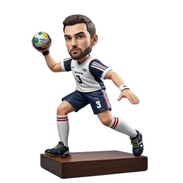 Imagem de Jogador de handebol masculino, bola - pose de ataque de aderência, presente exclusivo de 2025 para pai/irmão/amigo/filho, entusiastas de handebol, lembrança de estatueta esportiva dinâmica para