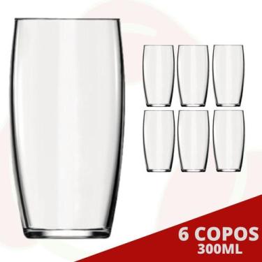 Imagem de Kit com 6 Copos Oca 300ML Transparente Água Suco Drinks - NADIR FIGUER
