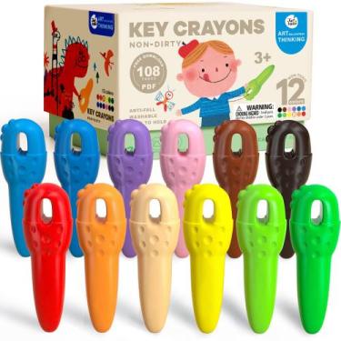 Imagem de Crayons Jar Melo Mess Free 12 cores, lavável com 108 livros