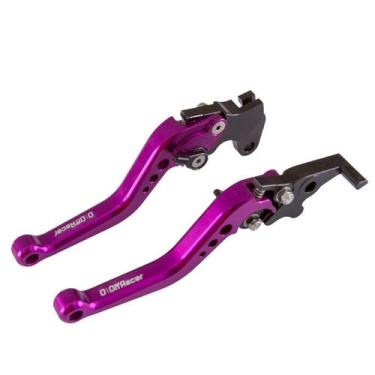 Imagem de Par Manete Alumínio Esportivo Roxo Para Moto Factor Fer - Off Racer