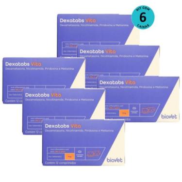 Imagem de Dexatabs Vita Para Cães E Gatos 1mg Com 12 Comp. Kit Com 6 Caixa