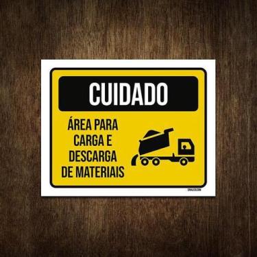 Imagem de Placa De Sinalização - Área Carga Descarga Caminhões 18X23 - Sinalizo