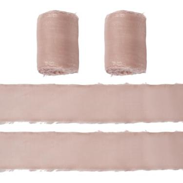 Imagem de Spritewelry Fita de chiffon de organza de 10 metros de 40 mm fita decorativa para artesanato RosyBrown seda como franja fitas de tecido para casamento, buquês de flores, buquês de embrulho de presente
