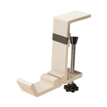 Imagem de Bothyi Suporte para lareira sob a mesa, moderno, portátil, fácil de instalar, suporte para fone de ouvido, mochila, gancho para mesa, bolsa, Leite Branco
