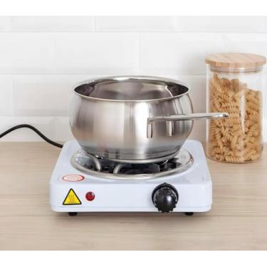 Imagem de Fogão Elétrico Portátil 110V | 1000W de Potência | Controle de Temperatura 80°C-400°C | Base Antiderrapante | Compacto e Prático para Casa, Viagens e Camping