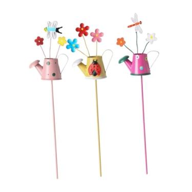 Imagem de WeiLaiKeQi 3x Decorações de Estacas de Jardim Presente Engraçado DIY Enfeite de Planta em Vaso Estacas de Flores para Jardinagem ao Ar Livre Pomares Internos, Regador