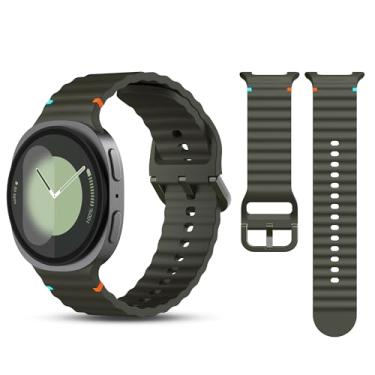 Imagem de Pulseira de substituição para smartwatch de silicone macio compatível com Samsung Galaxy Watch 8 de 40 mm e 44 mm/Galaxy Watch 8 Classic de 46 mm, sem lacunas