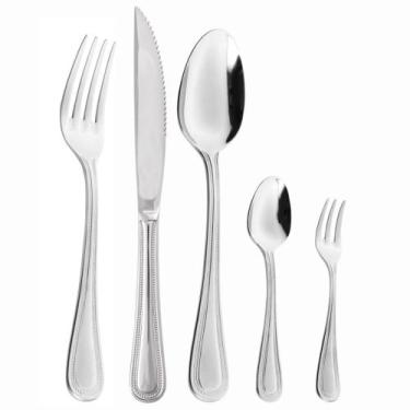 Imagem de Faqueiro Pérola 30 Peças com Faca para Churrasco em Aço Inox com Gift 