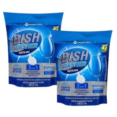 Imagem de Kit 2 Sabão Detergente Lava Louças Dish Washer 96 Pastilhas